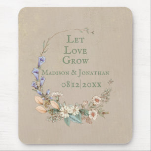 Let Love Grow Wedding Stats Floral Whimsy Muismat