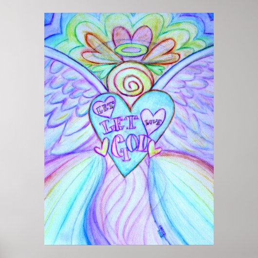 Let Love, Let God Guardian Angel Art Print Poster (Devant)