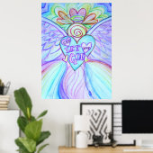 Let Love, Let God Guardian Angel Art Print Poster (Bureau à domicile)