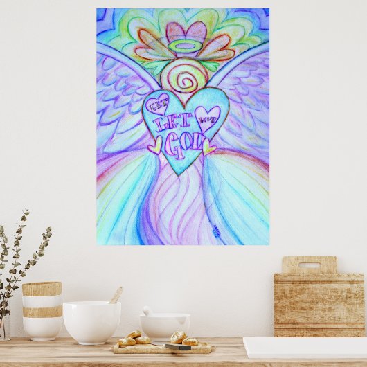 Let Love, Let God Guardian Angel Art Print Poster (Cuisine)