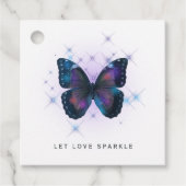 Let Love Sparkle Butterfly and Lace Wedding Bedankjes Labels (Voorkant)