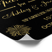 Let Love Sparkle Gold Glitter Weddenschap Poster (Hoek)