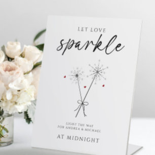 Let Love Sparkle - Sparkler Sendoff Casual Wedding Reclamebord Met Voetstuk