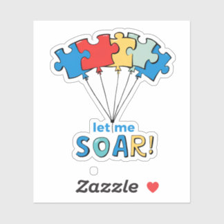 Let Me Soar - Autisme Bewustzijn Puzzel Ballon Sticker