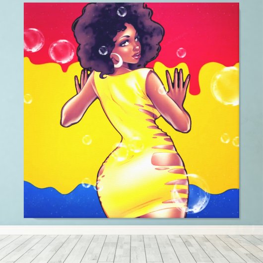 Let niet op mijn rug canvas afdruk (Insitu (Houten vloer))