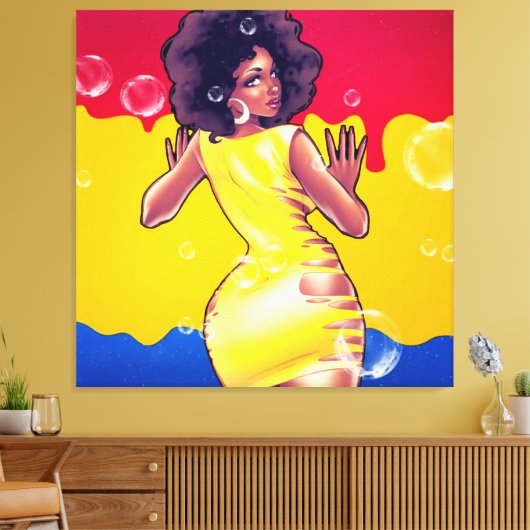 Let niet op mijn rug canvas afdruk (Insitu (Woonkamer))