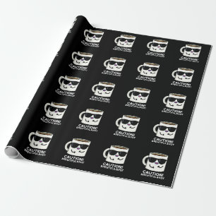 Let op: adembenemende en hot Funny Coffee Pun Dark Cadeaupapier