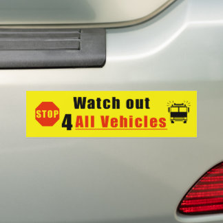 Let op alle voertuigen bumpersticker