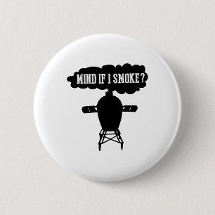 Let op als ik rook grappige bbq grillen ei roker s ronde button 5,7 cm