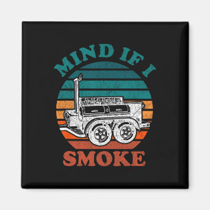Let op als ik rook grappige bbq roker vlees grille magneet