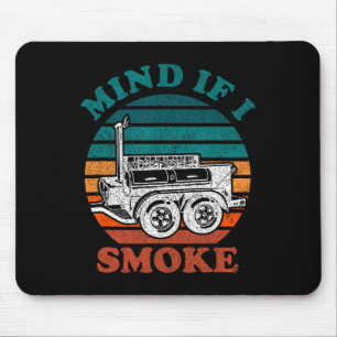 Let op als ik rook grappige bbq roker vlees grille muismat
