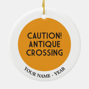 Let op! Antiek kruising Keramisch Ornament
