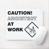 Let op! Architect op het werk Muismat (Met muis)