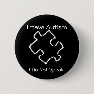 Let op autisme ronde button 5,7 cm