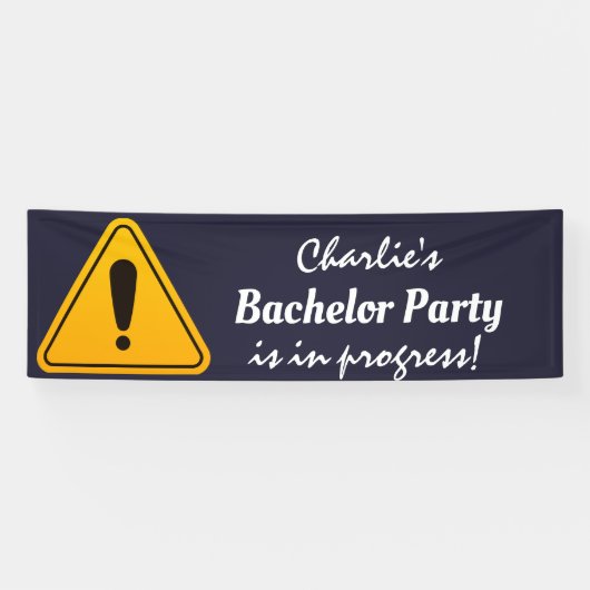 Let op Bachelor Party in uitvoering Spandoek (Horizontaal)