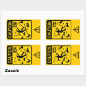 LET OP: Bunny Slope - Humoristisch waarschuwingsbo Rechthoekige Sticker (Vel)