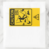 LET OP: Bunny Slope - Humoristisch waarschuwingsbo Rechthoekige Sticker (Tas)