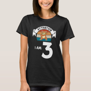 Let op dat ik 3cat 3rd Birthday Boy Birthday ben T-shirt
