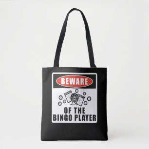 Let op de bingo speler grappig gokken draagtas