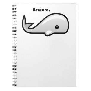 Let op de Cartoon Witte walvis Notitieboek