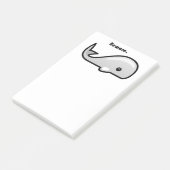 Let op de Cartoon Witte walvis Post-it® Notes (Schuin)