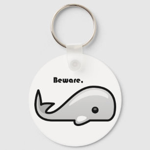 Let op de Cartoon Witte walvis Sleutelhanger