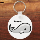 Let op de Cartoon Witte walvis Sleutelhanger (Voorkant)