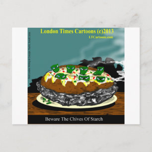 Let op de Chives van zetmeelschimmelaardappelen Briefkaart