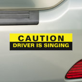 Let op de driver zingt bumpersticker (Op auto)