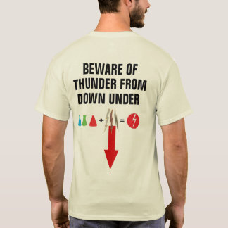 Let op de dunne laag onder Grappig Shirt