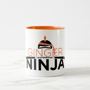 Let op de Ginger Ninja! Tweekleurige Koffiemok