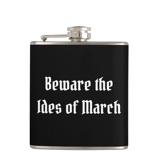 Let op de Ides van Maart Heupfles (Voorkant)