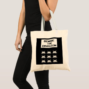 Let op de invasie, het geek design tote bag