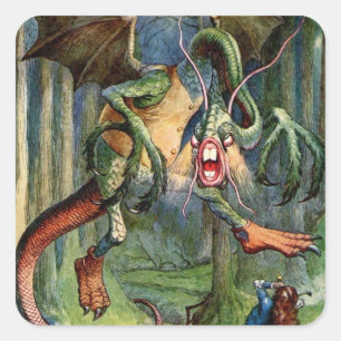 Let op de Jabberwock, mijn zoon! Vierkante Sticker