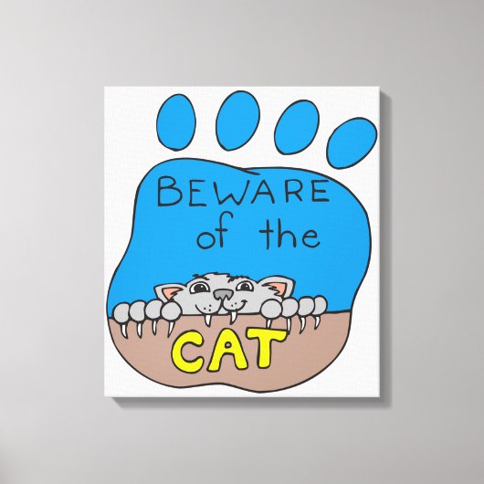 Let op de kat canvas afdruk (Voorkant)