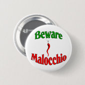 Let op de malocchio (boze oog) ronde button 5,7 cm (Voorkant /achterkant)