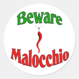 Let op de malocchio (boze oog) ronde sticker