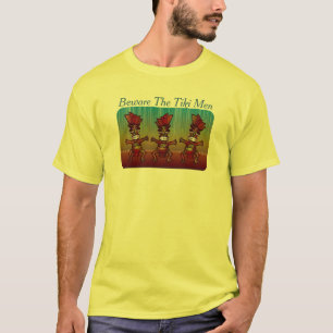 Let op de Mannen van Tiki Funny Tropical Island Lu T-shirt