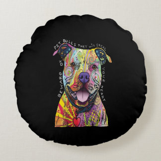 Let op de Pitbull-honden die ze je hart stelen. Rond Kussen
