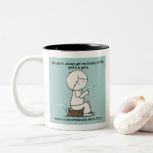 Let op de schoonheid van het leven tweekleurige koffiemok