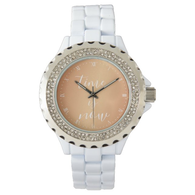 Let op: de tijd is nu Copper Horloge (Voorkant)