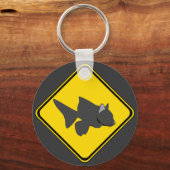 Let op: de vangst oversteken! sleutelhanger (Voorkant)