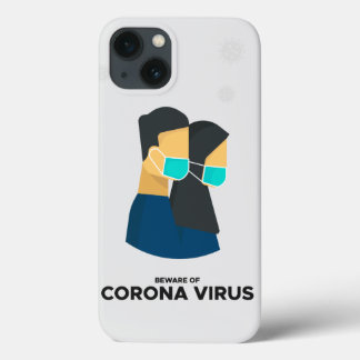 Let op de zaak van het coronavirus iphone iPhone 13 hoesje
