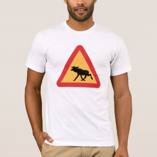 Let op Elks, verkeersborden, Zweden T-shirt
