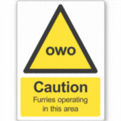 Let op Furries actief in dit gebied sticker (Voorkant)
