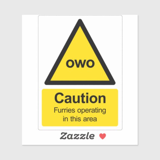 Let op Furries actief in dit gebied sticker (Vel)
