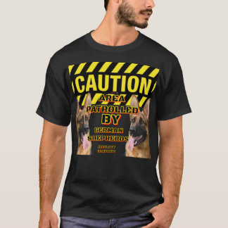 Let op GEBIED Beveiligd door Duitse Herders T-shirt