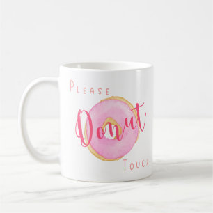 Let op! - Gepersonaliseerde roze donut Koffiemok