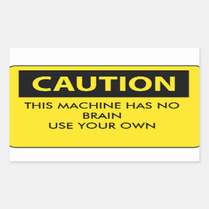 LET OP: grappige werkplek sticker hardhat