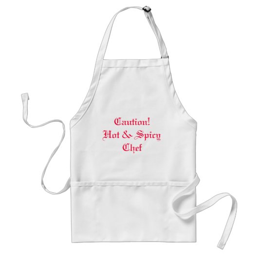 Let op!Heet & Spicy Chef Standaard Schort (Voorkant)